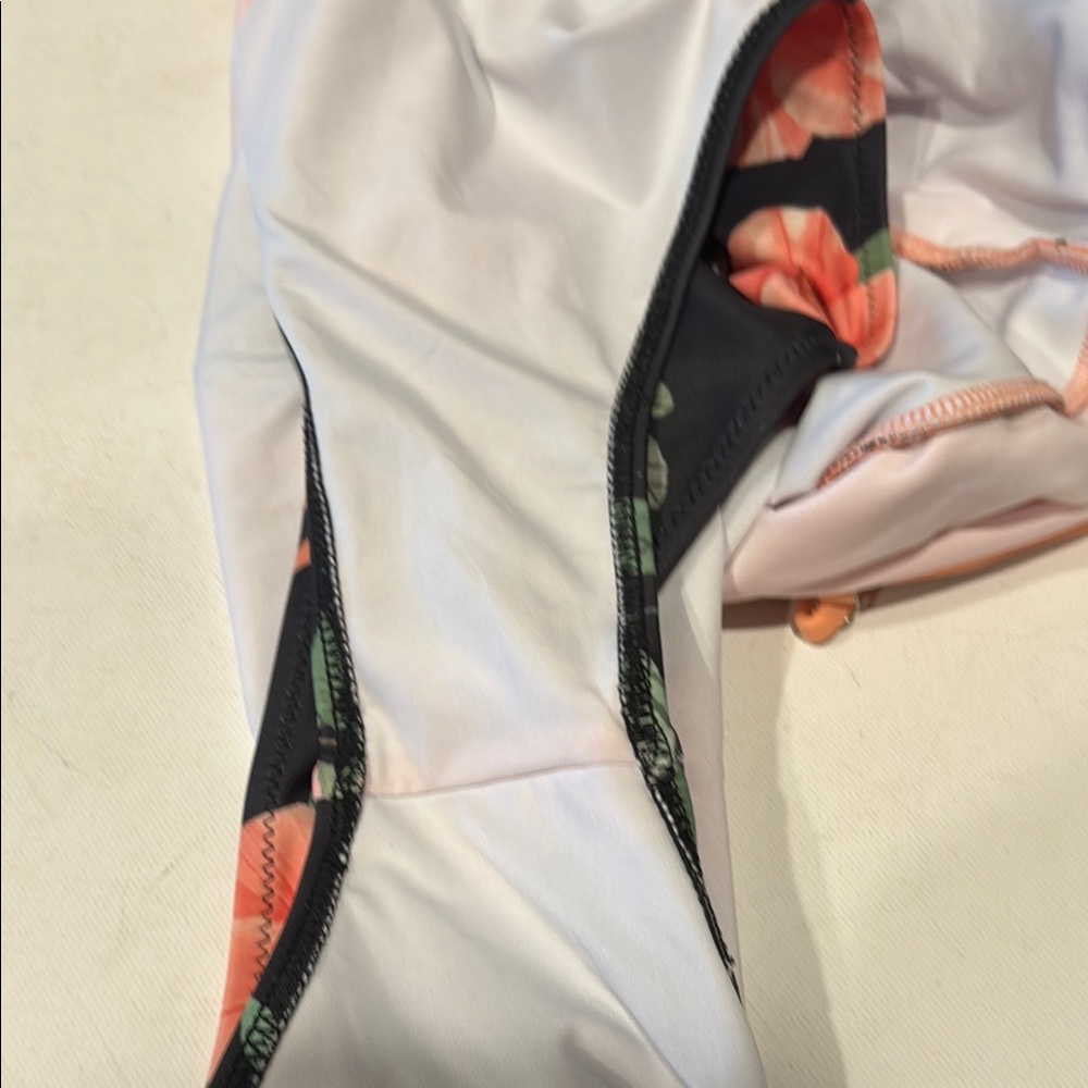 BEACHSISSI NWOT-Orange and Black One Piece Swimsuit with Color-Block Design - Picture 5 of 5